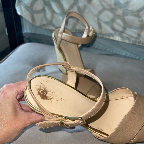 COLE HAAN Hart Sandal Espadrille Wedge Heel Strappy Saddle Brown Tan Size 11B - Picture 3 of 12
